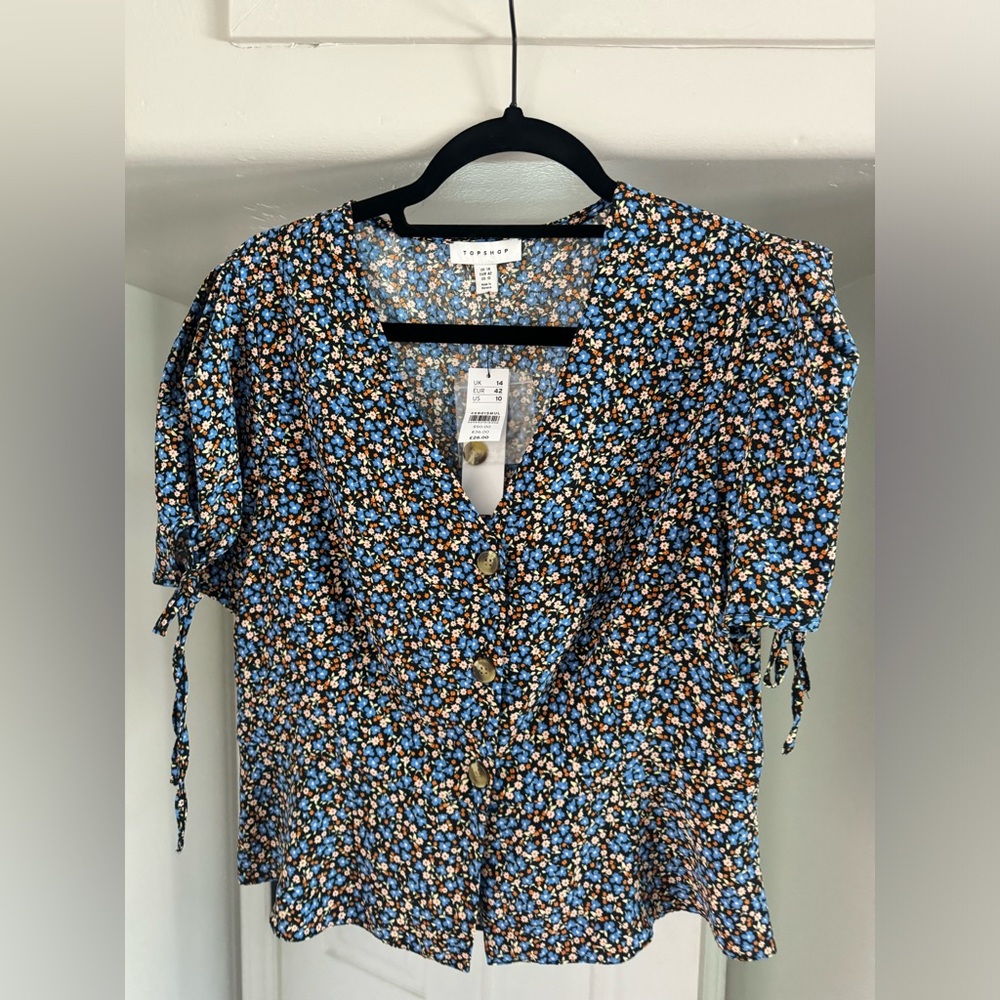 Topshop Floral Blouse NWT size 10